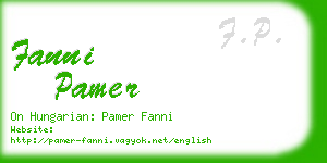 fanni pamer business card